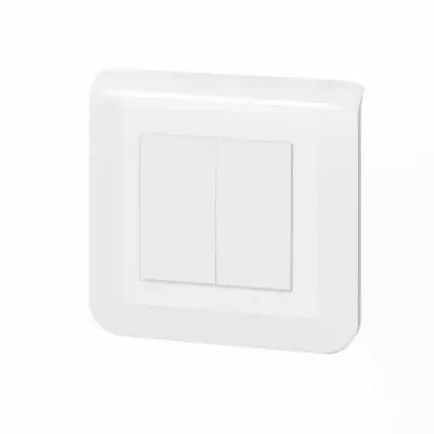 Double interrupteur ou va-et-vient Mosaic 10A � griffes blanc avec plaque (099211)