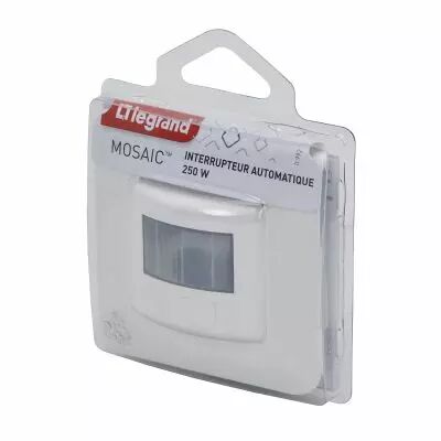 Interrupteur automatique Mosaic � griffes blanc complet avec plaque (099214)