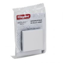 Interrupteur ou va-et-vient Mosaic Easy-Led 10A 2 modules - blanc (099401)