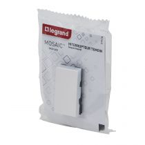 Interrupteur ou va-et-vient témoin voyant Mosaic Easy-Led 10A 1 module - blanc (099404)