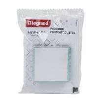 Poussoir avec porte-étiquette Mosaic Easy-Led 6A 2 modules - blanc (099412)