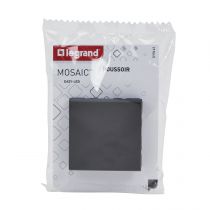 Poussoir Mosaic Easy-Led 6A 2 modules - noir mat (099443)