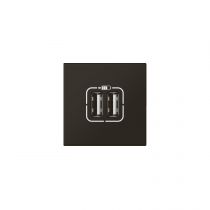 Double chargeur USB Type-A Mosaic 2,4A 2 modules - noir mat (099450)