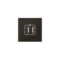 Double chargeur USB Type-A Mosaic 2,4A 2 modules - noir mat (099450)