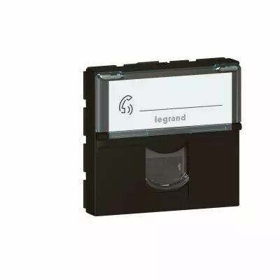 Prise RJ 45 multim�dia Mosaic cat�gorie 6 F/UTP 2 modules - noir mat (099452)