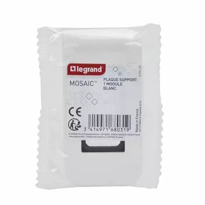 Plaque Mosaic avec support pour 1 module - blanc (099470)