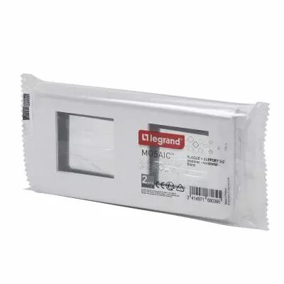 Plaque Mosaic avec support pour 2 x 2 modules montage horizontal - blanc (099474)