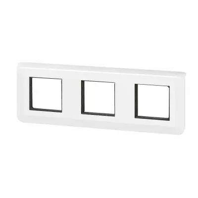 Plaque Mosaic avec support pour 3 x 2 modules montage horizontal - blanc (099476)