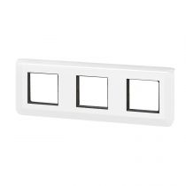 Plaque Mosaic avec support pour 3 x 2 modules montage horizontal - blanc (099476)