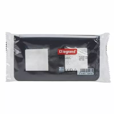 Plaque Mosaic avec support pour 2 x 2 modules montage horizontal - noir mat (099482)