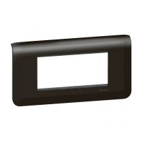 Plaque Mosaic avec support pour 4 modules montage horizontal - noir mat (099484)
