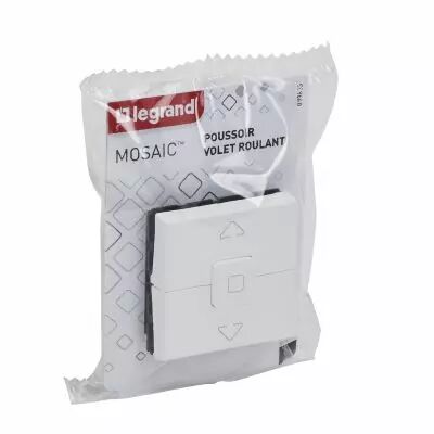 Poussoir pour commande centralis�e volets roulants Mosaic 2 modules - blanc (099635)