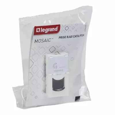 Prise RJ45 cat�gorie6 FTP Mosaic 1 module - blanc (099645)
