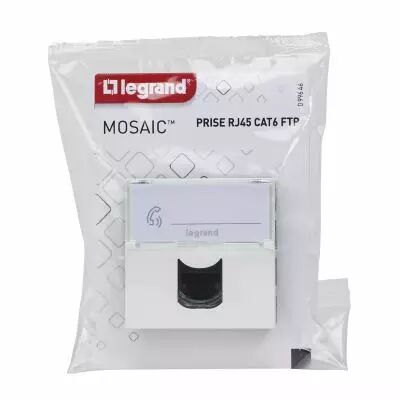Prise RJ45 cat�gorie6 FTP Mosaic 2 modules - blanc (099646)