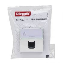 Prise RJ45 catégorie6 FTP Mosaic 2 modules - blanc (099646)