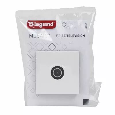 Prise TV simple m�le Mosaic 2 modules - blanc (099647)
