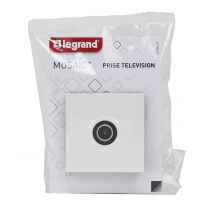 Prise TV simple mâle Mosaic 2 modules - blanc (099647)