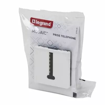Prise t�l�phone en T Mosaic 8 contacts 2 modules - blanc (099648)