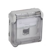 Prise RJ45 étanche catégorie6A STP Plexo composable IP55 gris (069559)