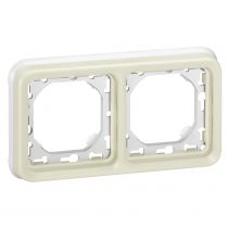 Plaque support Plexo encastré - 2 postes horizontal - Blanc (069965)