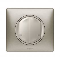 Interrupteur filaire double connecté Céliane with Netatmo avec N 2X250W - titane (067772)