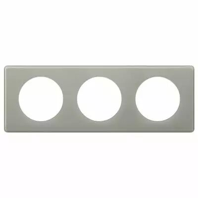 Plaque C�liane Laqu� 3 postes - finition Gris perle (066603)