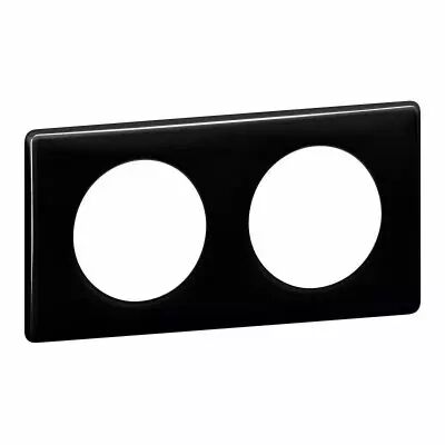 Plaque C�liane Laqu� 2 postes - finition Noir (066682)