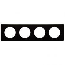 Plaque Céliane Laqué 4 postes - finition Noir (066684)