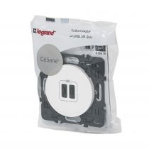 Chargeur double USB Céliane typeC 3A/15W - Blanc (099519)