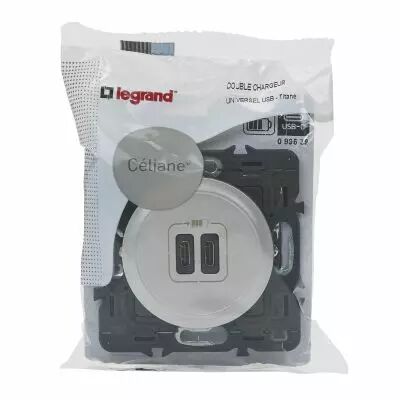 Chargeur double USB C�liane typeC 3A/15W - Titane (099539)