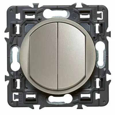 Double Poussoir C�liane - 6A - Titane (099781)