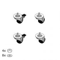 Jeu de 4 roulettes pour coffrets 19  Linkeo (646248)