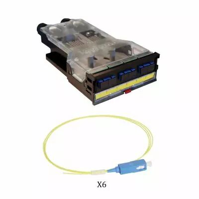 Cassette LCS� fibre optique avec 1 bloc SC duplex -6 fibres monomode 9/125 ?m (032184)