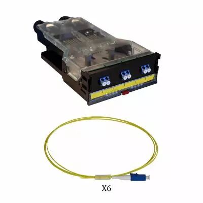 Cassette LCS� fibre optique avec 1 bloc LC duplex -6 fibres monomode 9/125 ?m (032185)