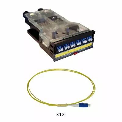 Cassette LCS� fibre optique avec bloc LC duplex 12fibres monomode 9/125 ?m (032187)