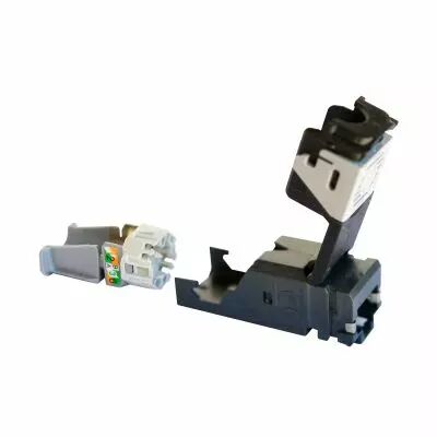 Lot de 6 connecteurs RJ45 cat.5e LCS� pour panneau brassage FTP droit et angle (033754)