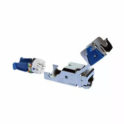 Lot de 6 connecteurs RJ45 cat.6 LCS� panneau de brassage STP droit et en angle (033765)