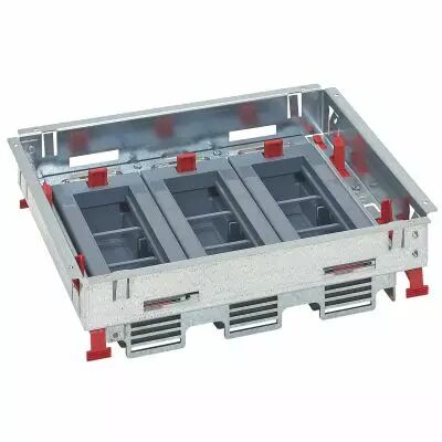 Kit support hauteur r�glable bo�te de sol std prises horiz 3 paniers 6 modules (088021)