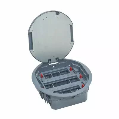 Boite de sol ronde hauteur r�glable couv plastique pour prise horizontal -20 mod (088126)