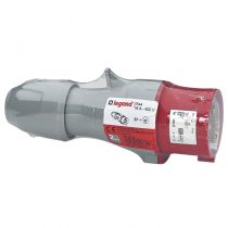 Fiche de puissance mâle avec terre 16A - 400V - droite - IP44 - 4 broches (090104)