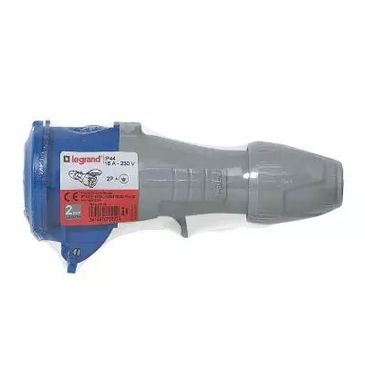 Prise mobile avec terre 16A - IP44 avec volet de protection - 3 alv�oles (090105)