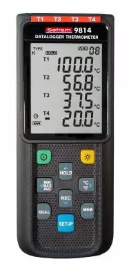 Thermom�tre 4 entr�es quadruple afficheur. Thermocouple de type K,J,E,T avec USB (SEFRAM9814)