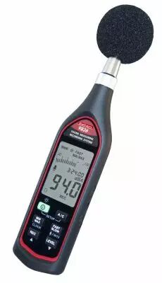 Sonom�tre gamme 30�130dB, pr�csion:+/-1,4dB, bande passante 20Hz � 8Khz. USB (SEFRAM9836)
