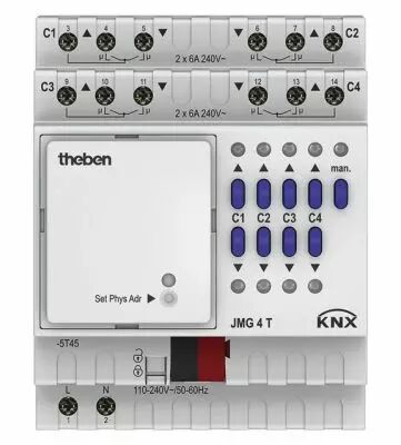 ACTIONNEUR VOLETS 4 CANAUX VOLETS ROULANTS ALIM 230V SERIE MIX JMG 4 T KNX (4930250)