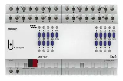 ACTIONNEUR VOLETS 8 CANAUX VOLETS ROULANTS ALIM 24V SERIE FIX JM 8 T KNX (4940265)