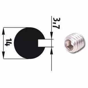 Adaptateur d\'axe tubulaire 14x3,7mm goutte avec vis m5x5 pr�-mont�e (9014321)