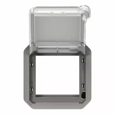 Adaptateur Plexo verrouillable � volet transparent pour Mosaic composable gris (069579L)