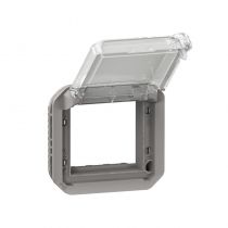 Adaptateur Plexo verrouillable à volet transparent pour Mosaic composable gris (069579L)