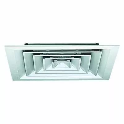 Aldes - Diffuseur carr� fixe 4 voies aluminium blanc plafond AF 704 300x300 mm (11051008)