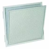 Aldes - Grille de reprise plafond/mur 500x500 blanche ailettes inclin&eacute;es filtre AC174Z (11050741)